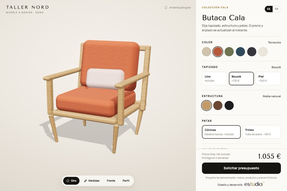 Taller Nord — 3D en el navegador · muebles